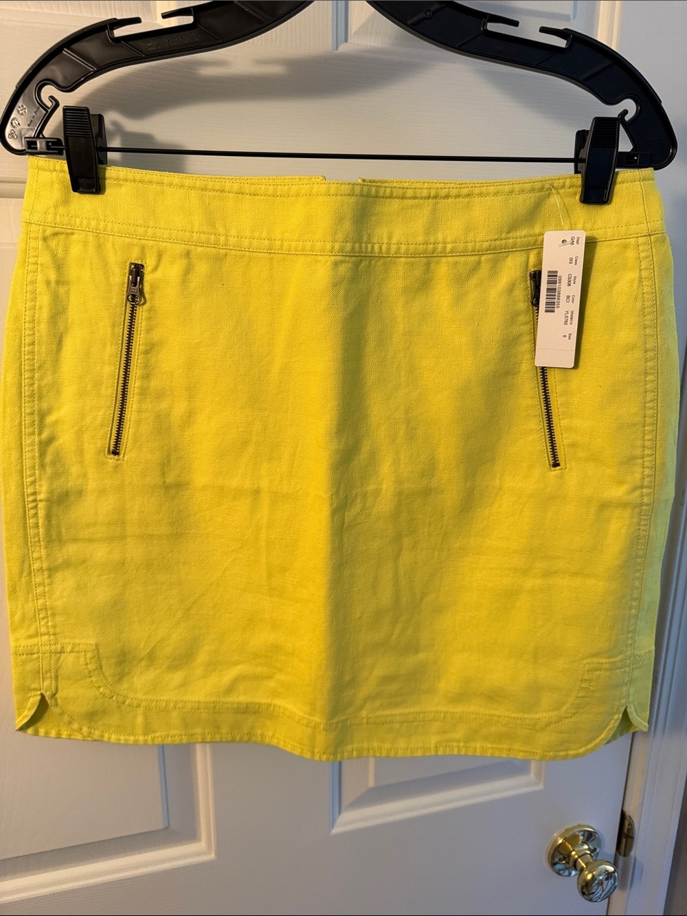TWO J. Crew Lined Mini Skirts with 2 Front Zip Pockets & Scalloped Bottom Edges